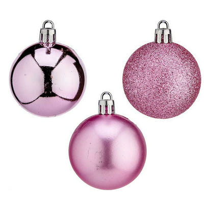 Blush Frost Bauble Set – Soft Pink Holiday Glamour