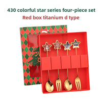 Christmas Cutlery Gift Set – Festive Gold Forks & Spoons