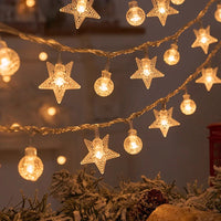 FrostGlow™ Christmas String Lights – Snowflake & Tree Edition