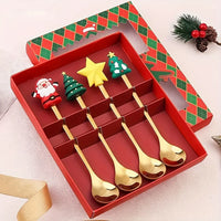 Christmas Cutlery Gift Set – Festive Gold Forks & Spoons