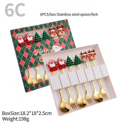 Christmas Cutlery Gift Set – Festive Gold Forks & Spoons