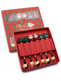 Christmas Cutlery Gift Set – Festive Gold Forks & Spoons