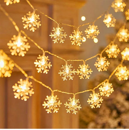 FrostGlow™ Christmas String Lights – Snowflake & Tree Edition