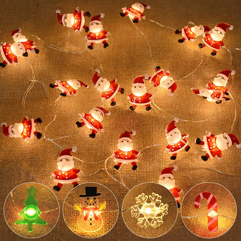 JollyGlow™ Santa String Lights Merry & Bright Holiday Charm