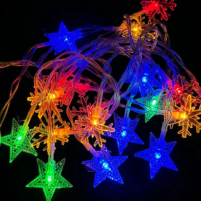 FrostGlow™ Christmas String Lights – Snowflake & Tree Edition