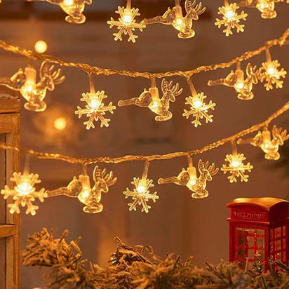 FrostGlow™ Christmas String Lights – Snowflake & Tree Edition